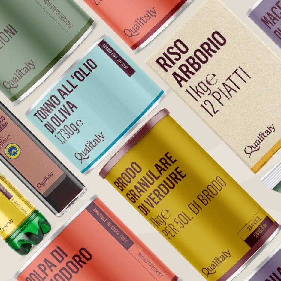 Un insieme dei packaging di Qualitaly