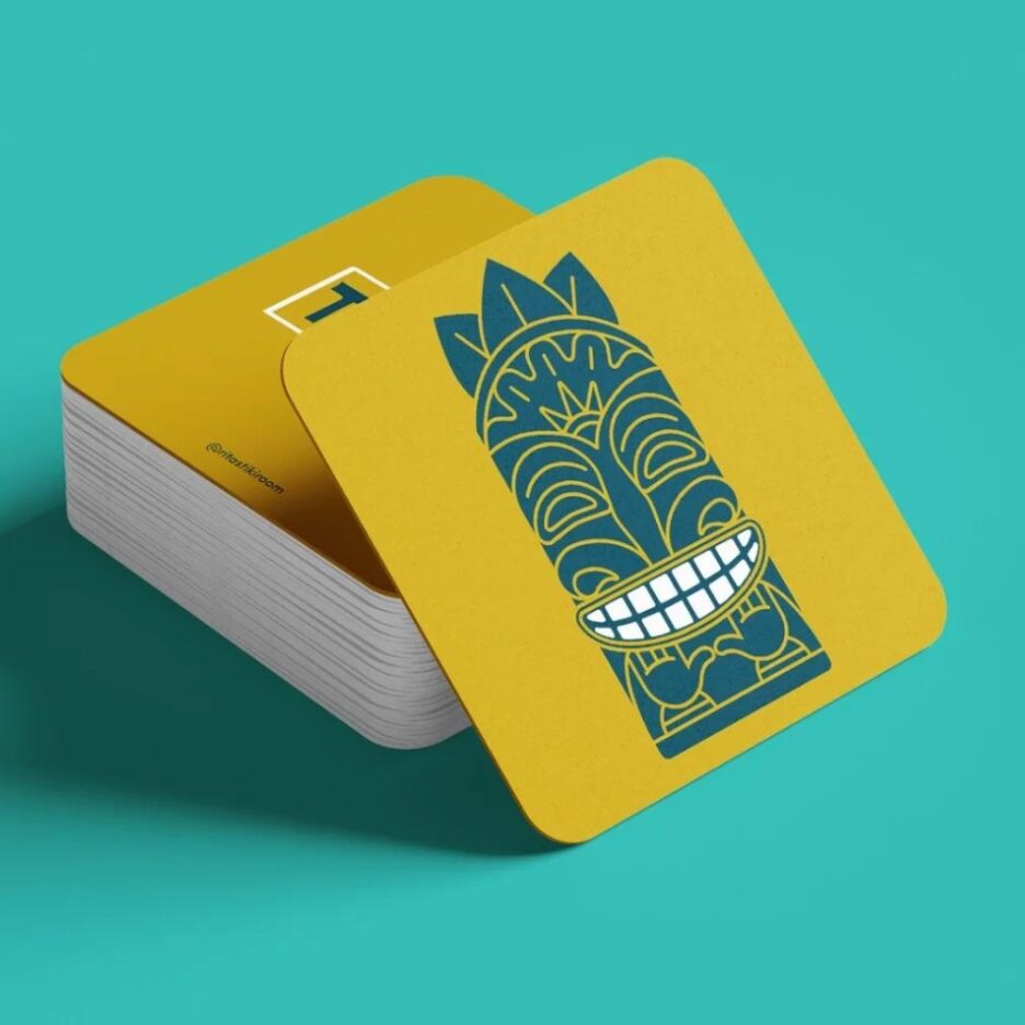 I sottobicchieri del Rita's Tiki Room con il logo applicato